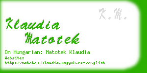 klaudia matotek business card